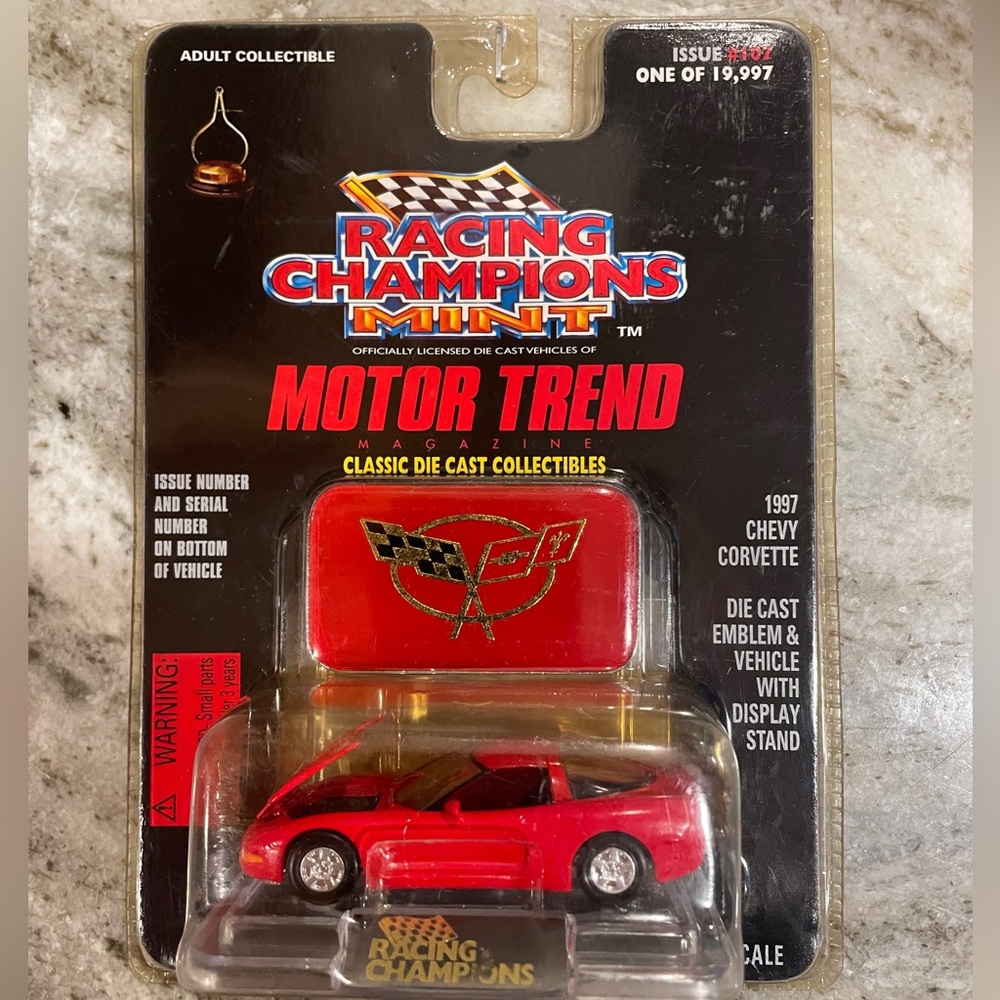 Racing Champions Mint 1997 97 Chevy Chevrolet Corvette Car Red Die Cast 1/56